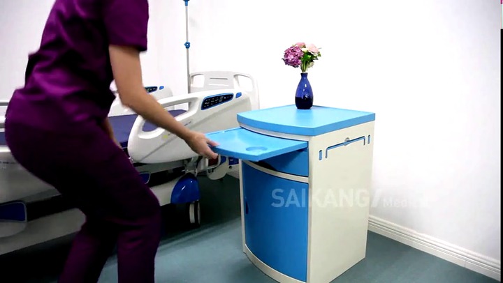 Mesa de cabecera con bandeja de cama - SKS020 - Jiangsu Saikang Medical  Equipment - con cajones